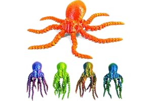 TUTHKOTH 5-Pack 3D Printed Octopus Decorations – Red Gold/Red Blue/Yellow Green/Blue Green/Red Yellow Blue Color Options – Si