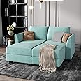 HONBAY Convertible Sectional Couch Modular Sofa with Reversible Chaise Sectional Sofa Set with Storage, Aqua Blue