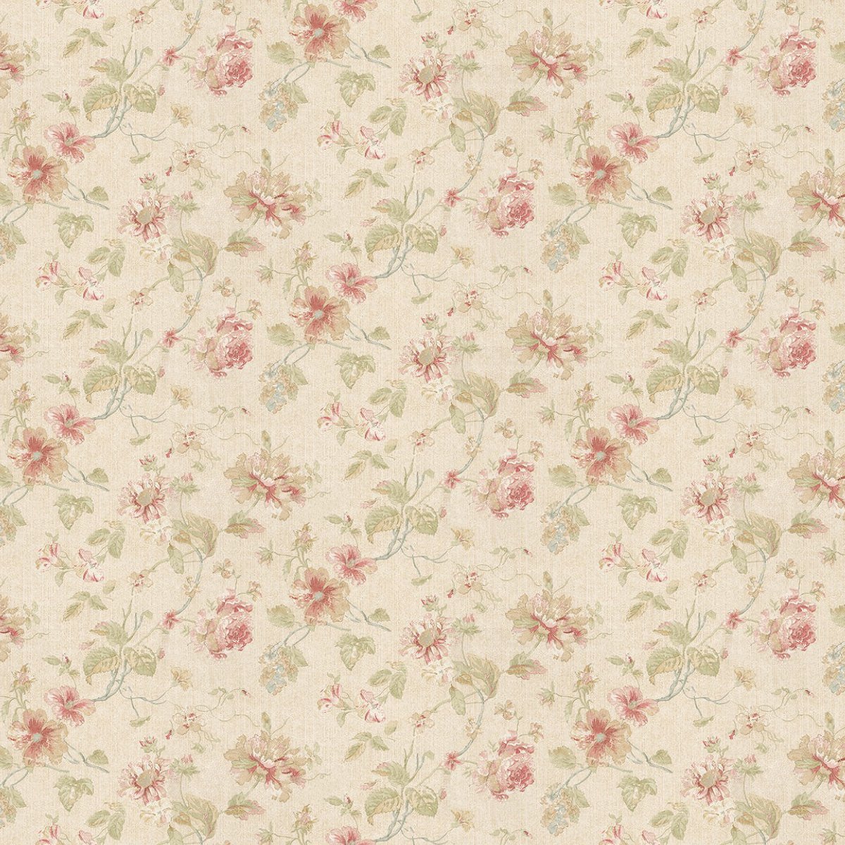 MyTinyWorld Pack of 5 Dolls House Pale Red Mixed Flower Design Wallpaper Sheets