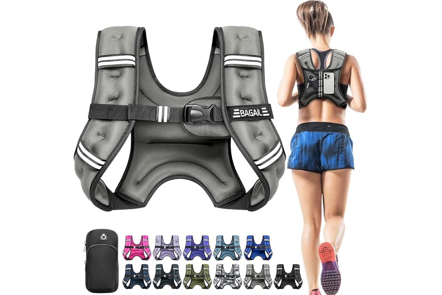 BAGAIL Comfort-Fit Weighted Vest for Woman, Even Weight Distribution, Faster Weight Loss, No-Chafe or Bounce for Walking & Ru