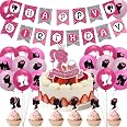 Pink Girls Birthday Party Game - Pin The Bow On The Girl Poster, 32 Bows, Stickers, Blindfolds