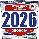 2026 Georgia State and Federal Labor Law Poster - English Spanish Combo - OSHA Workplace Compliant - Mandatory Regulations All-In-One Required Compliance Posting for Employees - 17" x 40" - Laminated (English & Spanish Combo)