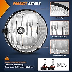Nilight Fog Light Assembly Compatible with Toyota