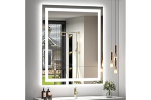 ODDSAN 30 x 36 LED Bathroom Mirror for Vanity, Rectangle Lighted Vanity Mirrors with Lights, Dimmable, Anti-Fog, Shatter-Proof, ETL Listed (Front Lighted + Backlit)