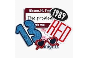 ZLSPTK 9Pcs Music Singer Embroidered Iron on Patches for Hat Clothing Backpack Pink Popular Sew Applique Letter Fabric Repair Patch Set DIY Craft Accessories Collection Merch Gifts for Music Fans