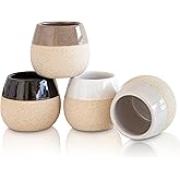 Ceramic Espresso Cups Set of 4, 4.5oz capacity - Small Modern Coffee Cups - Dishwasher Safe Cortado Macchiato Coffee Mugs for Nespresso Machine - Demitasse Cups - Espresso Accessories - Expresso Cup