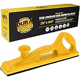 Dura-Gold Pro Series Rigid Longboard Hand Sanding File Block with Both Hook & Loop Backing and PSA Backing Conversion Adapter Pad - For Continuous Rolls or 16-1/2" x 2-3/4" Sandpaper Sheets, Auto Wood