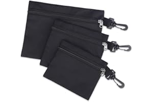 QCWN 3 Pack Tool Bags Canvas,Heavy Duty Tool Pouch,Small Tool Bag Pouch Zipper Bags,Small Parts Tool Organizer Bag with Carabiner,Tool Pouch Bag Mini,Small Pouch Bags,Tool Pouches For Men/Car/Motorcycle.