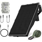 Trail Camera Solar Panel for Tactacam and Cellular&amp;Wireless Hunting Camera | 12V Solar Battery Charger Kit with 4000mAh Rechargeable Battery, DC 1.7/2.1/1.35mm Cable, IP65 Waterproof Hunting Accessory