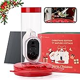 TT Nature Hummingbird Feeder with Camera Solar Powered, AI Identify Cloud Storage Instant Notification, CCPA Data Protection, Outdoor Hanging, Christmas Limited Edition