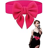 Geyoga Women Bow Belt Elastic Waist Belt Bowknot Stretchy Corset Dress Sash 2.4'' Wide