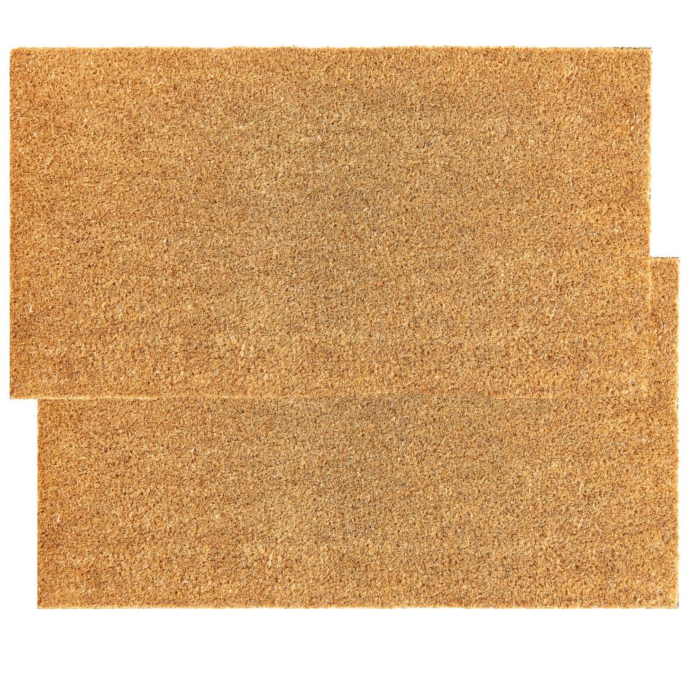 Photo 1 of KANKUN Coco Coir Door Mat with Heavy Duty Backing, Welcome Doormat (17" x 30"), Doormat Entrance (Plain - 2Pack)