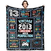 Yofipon 13th Birthday Gifts for Boy, Birthday Gifts for 13 Year Old Boys Blanket 60"X50", 13 Year Old Boy Gifts, 13th Birthday Decorations for Boys Gift Ideas for Son Brother Grandson