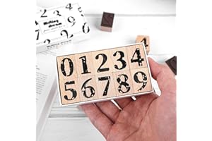 Dizdkizd 10-Piece Number Rubber Stamp Set, 1 inch Craft Stamps 0-9 for Card Making, Crafting, Scrapbooking, Calendar