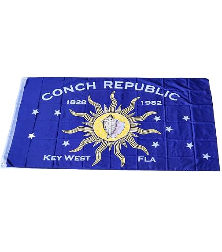 12x18 Inch Conch Republic Embroidered Flag - Heavy-Duty 300D Nylon, UV Resistant, For Boat, RV, Bike (Key West)