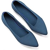 BEJINASH Women's Flats Black Pointed Toe Dress Shoes Knit Comfortable Flat Shoes for Woman Lightweight