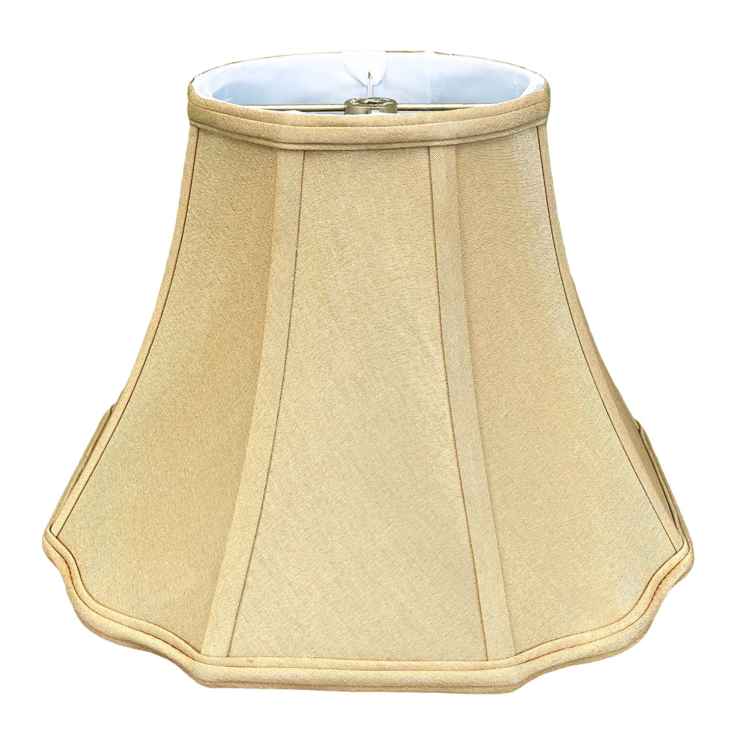 Royal Designs, Inc. BSO-701-12AGL Flare Bottom Outside Corner Scalloped Basic Lamp Shade, 6.5 x 12 x 9.25, Antique Gold Image