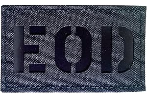 HANNAH FIT 2x3.5" Infrared IR Infrared EOD Explosive Ordnance Disposal Bomb Squad Tactical Vest Patch Hook-Fastener Backing (Black)