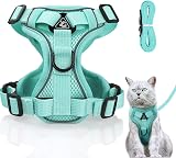 Grantop Cat Harness and Lead Set Mint Green S Reflective Escape-Proof Vest
