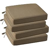 Supdurplus Outdoor Sunbrella Square Corner Seat Cushion, 19"x19"x3", Set of 4, Non Slip Seat Cushion Pads with Removable Cover for Patio Furniture, Garden Yard Lawn, Specrtum Caribou