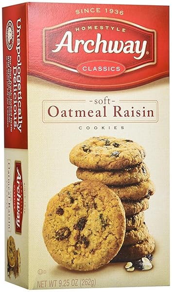 ARCHWAY CLASSIC SOFT OATMEAL RAISIN COOKIES, 9.25 OUNCE