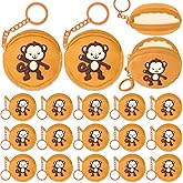Elecrainbow 15 Pack Monkey Mini Coin Purse with Keyring for Monkey Themed,Mammal Animals,Jungle Animal,Forest,Baby Shower Wild ONE Party Supplies,Khaki
