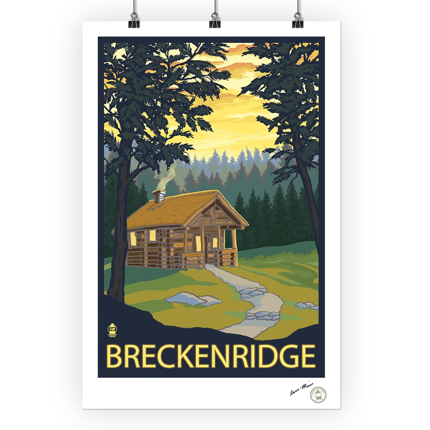 Amazon Com Breckenridge Colorado Cabin In Woods 12x18 Art