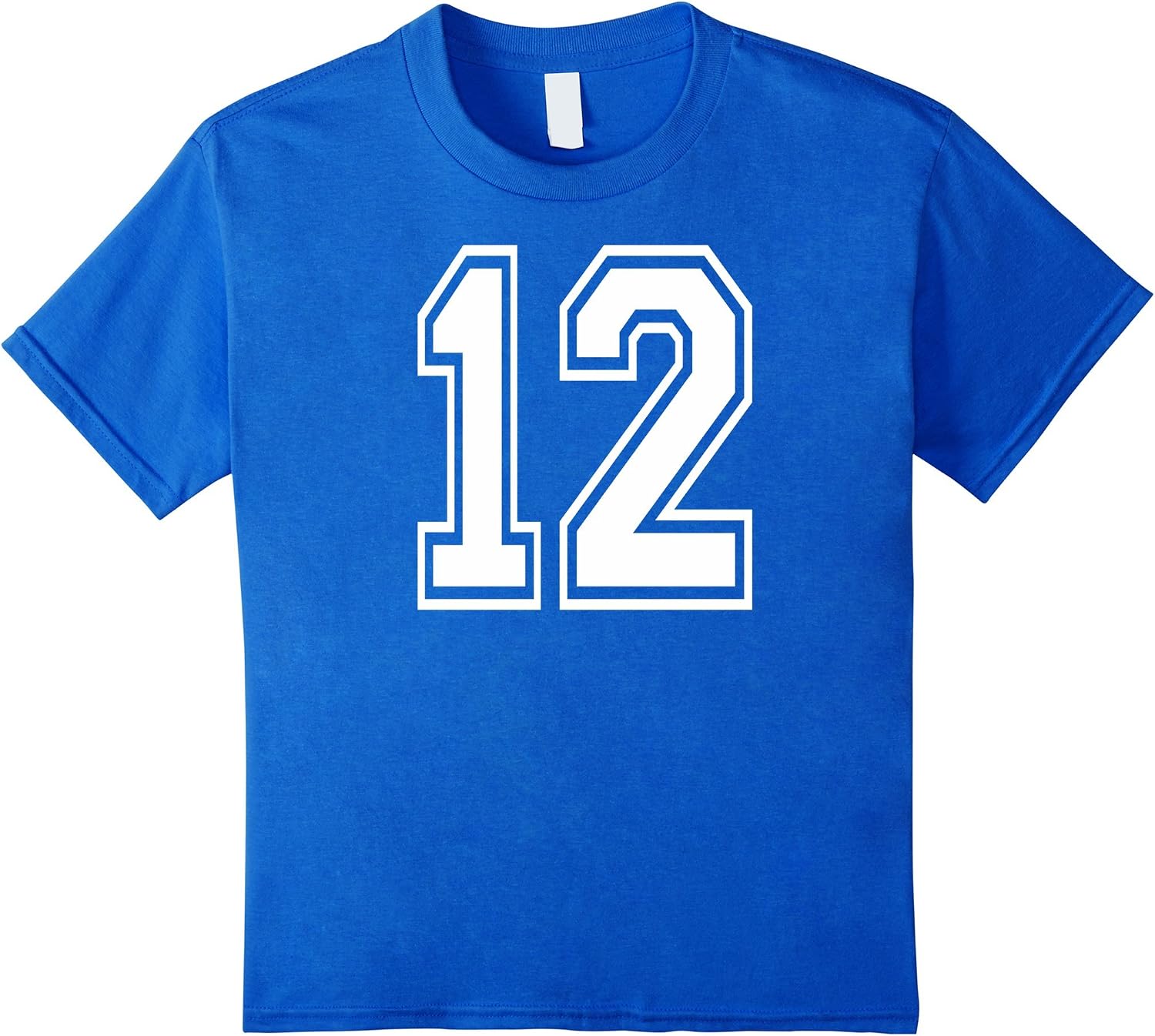 Amazon.com: #12 Numbered College Sports Team T-Shirts white front