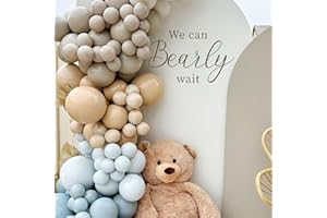 ZAIBIANHAO We Can Bearly Wait Decal - Teddy Bear Gender Reveal Neutral Party Sticker for Balloon Arch,We Can Bearly Wait Baby Shower Decorations Photo Props