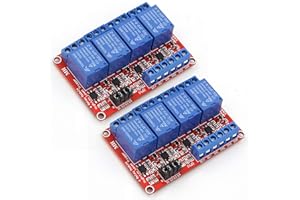 ANMBEST 2PCS 4 Channel 12V Relay Module with Optocoupler High or Low Level Trigger Expansion Board for Raspberry Pi Arduino