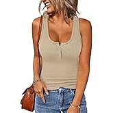 BTFBM 2026 Spring Tops for Women Summer Scoop Neck Ribbed Henley Button Sleeveless Casual Basic Tank Top Clothes Outfits