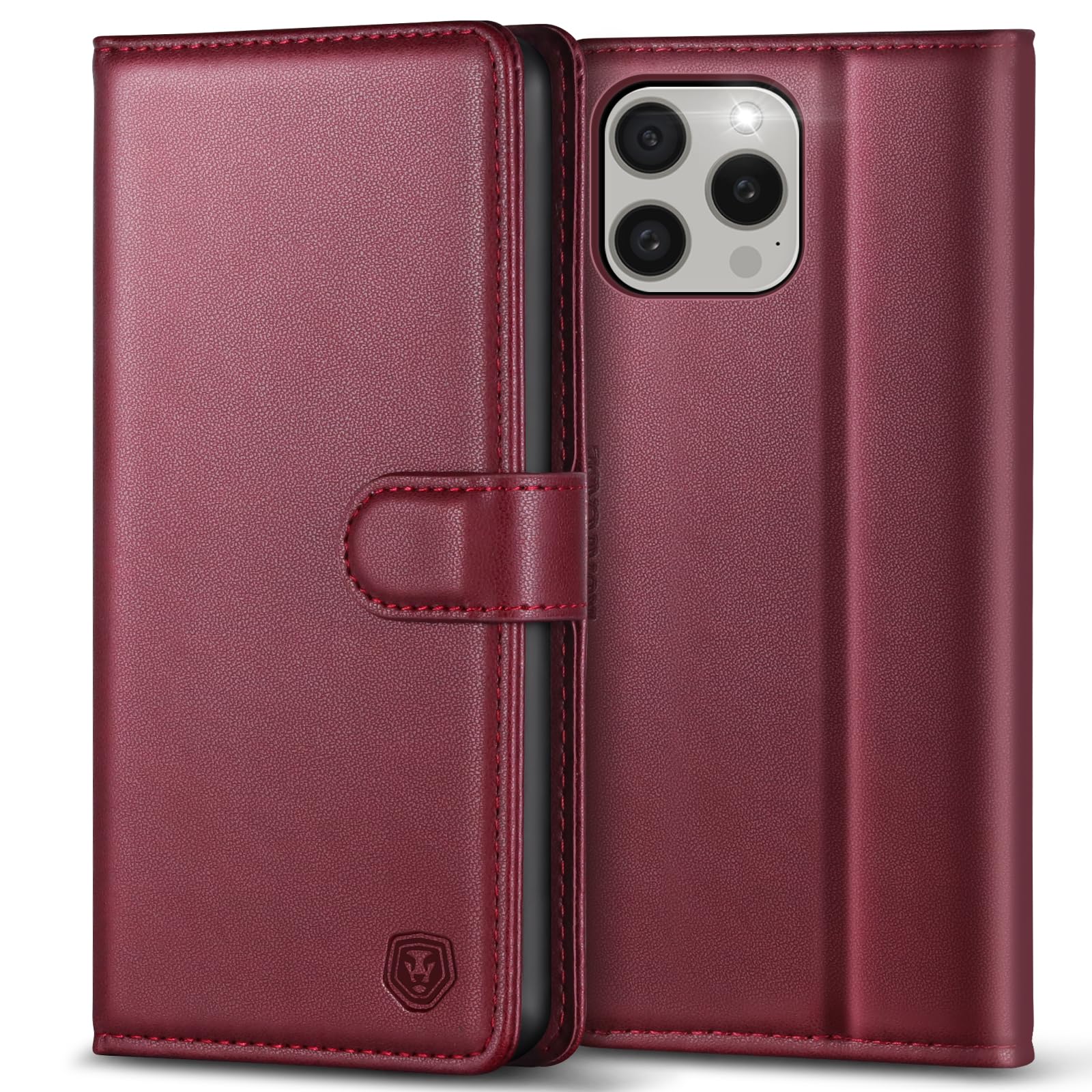 Mobile Phone Case for iPhone 15 Pro Max Case Premium PU Leather iPhone 15 Pro Max Case Flip Case Wallet Card Slot Stand Magnetic Mobile Phone Case Protective Cover for iPhone 15 Pro Max (6.1 Inch) -