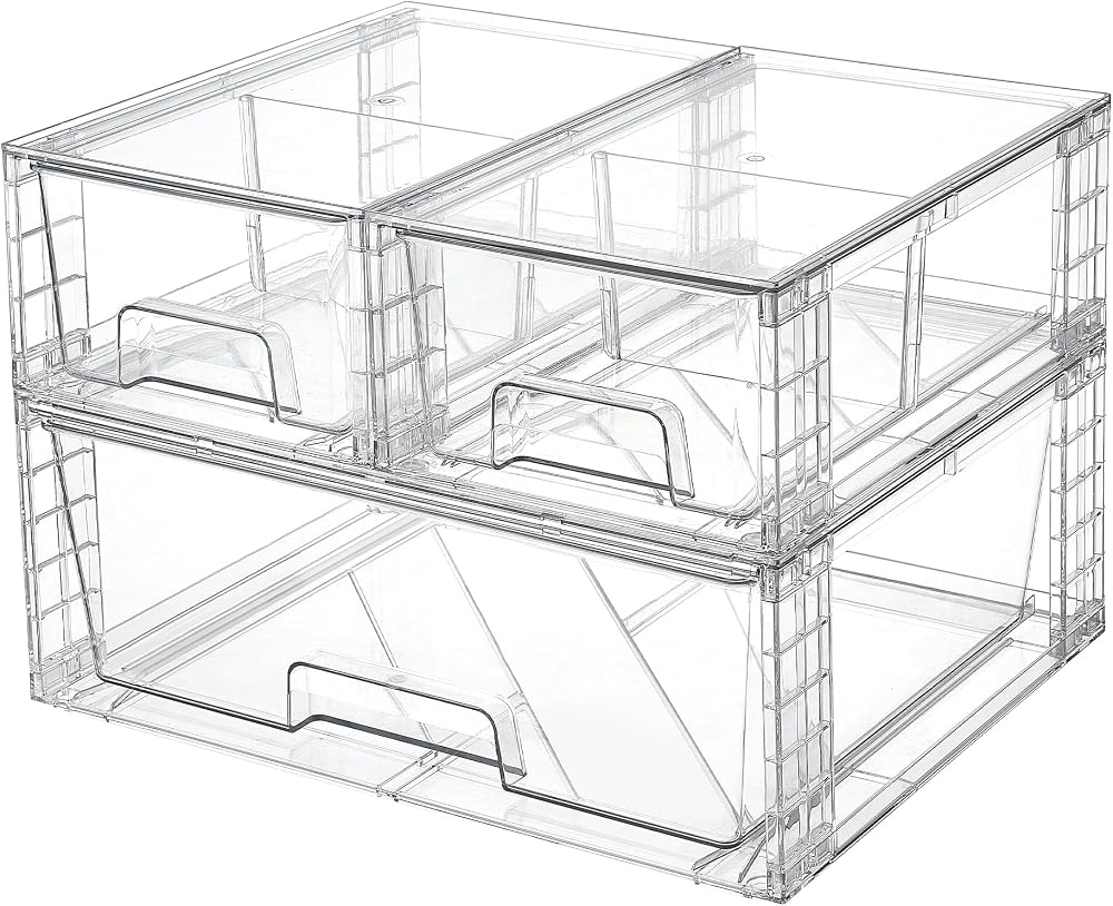 Vtopmart 3 Pack Stackable Storage Drawers Acrylic Undersink Organizers
