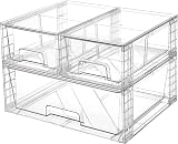 Vtopmart 3 Pack Stackable Storage Drawers Acrylic Undersink Organizers
