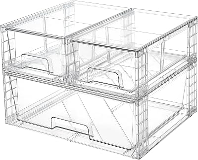 Vtopmart 3 Pack Stackable Storage Drawers Acrylic Undersink Organizers