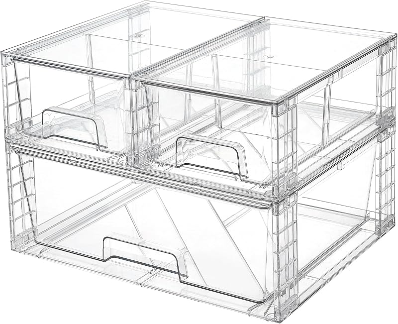 Vtopmart 3 Pack Stackable Storage Drawers Acrylic Undersink Organizers