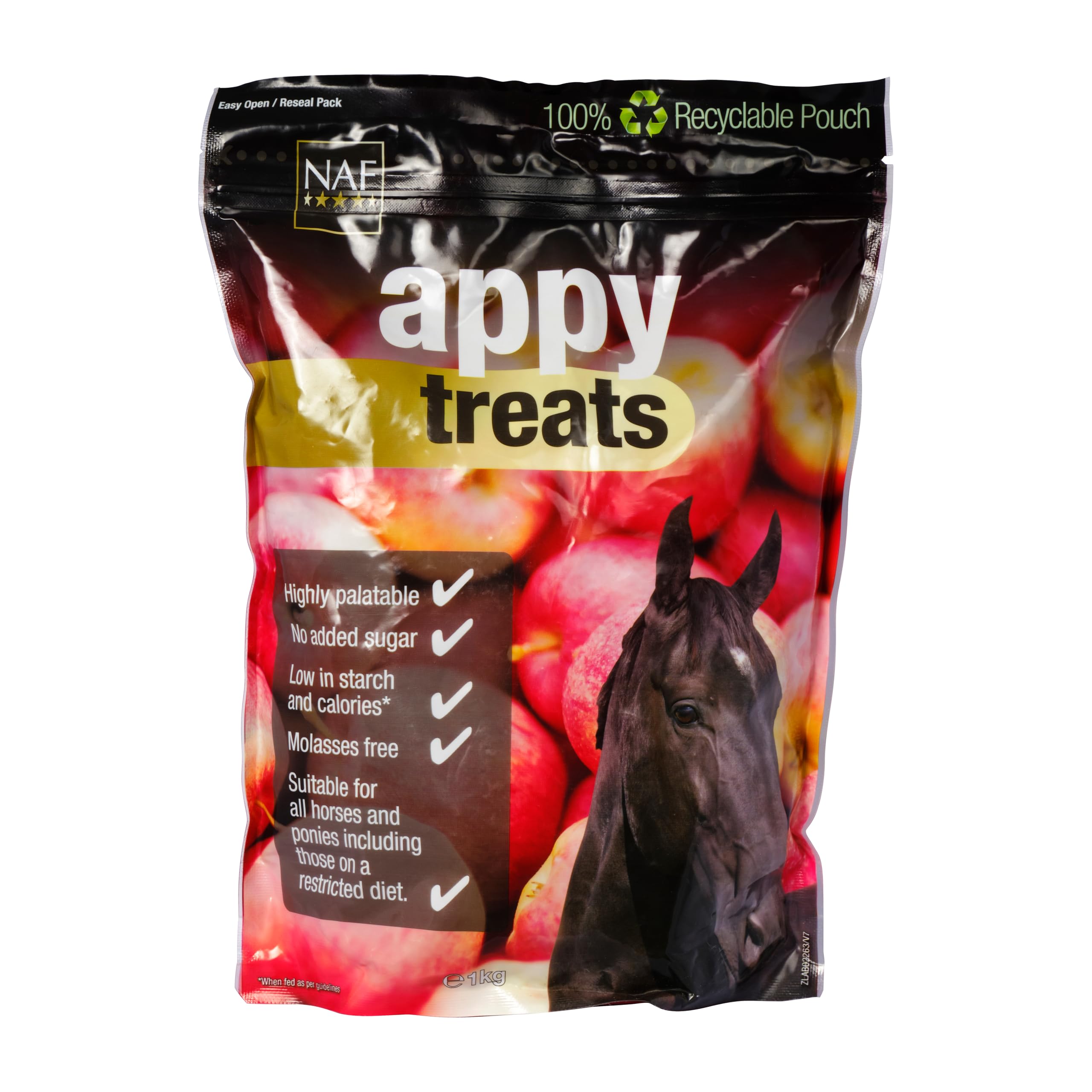 NAF Appy Treats for Horses 1kg – Apple-Flavoured Natural Horse Treats – Tasty, Healthy Reward – Molasses-Free & Cereal-Free – Suitable for Daily Feeding & Training