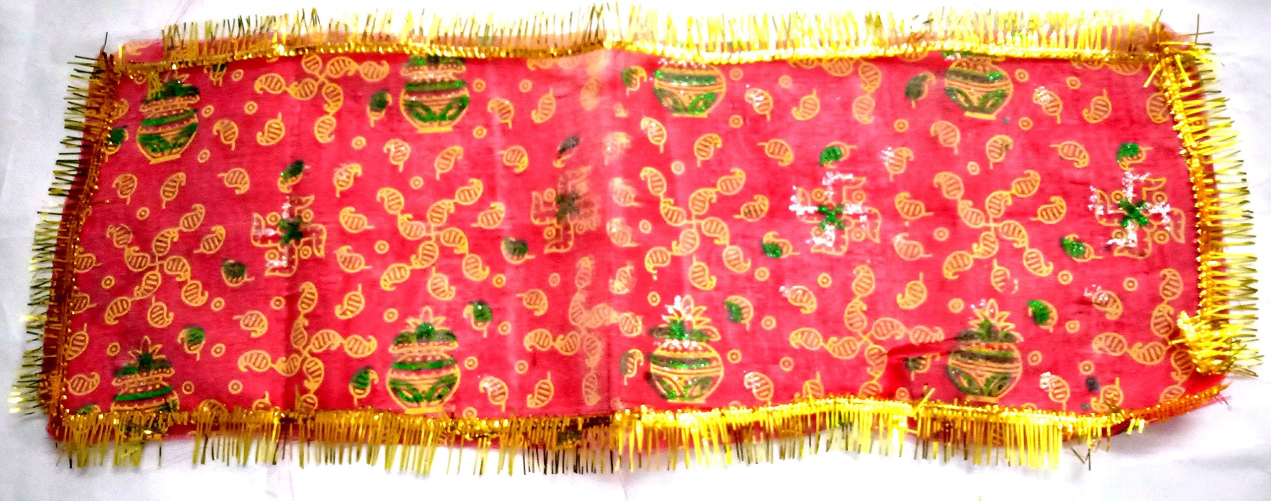 Blue Hut MATA Ki Chunri for All Goddess (66 X 25 cm, Red) Pack of 2 Pices