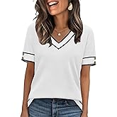 WIHOLL Womens Short Sleeve Sweater Lightweight Knit Tops Summer Spring Shirts with Buttons Trendy