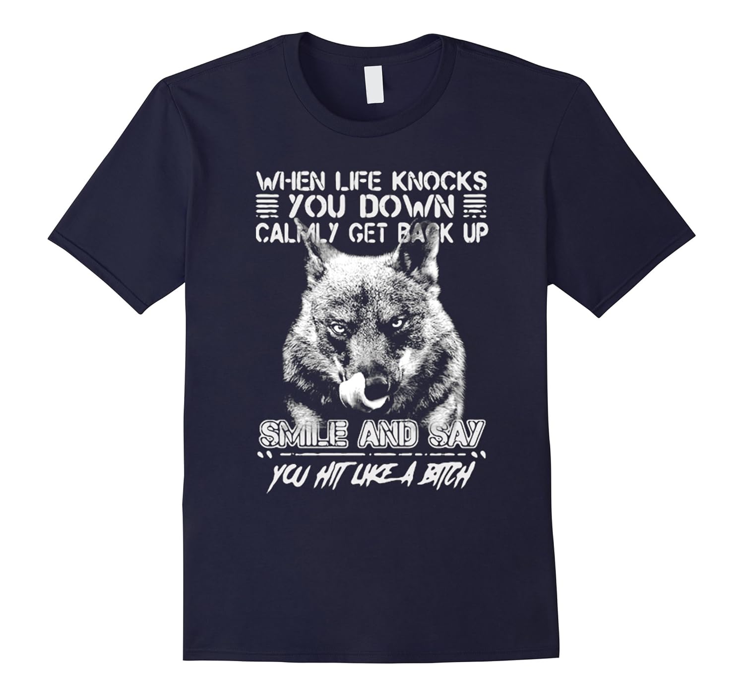 When Life Knocks You Down Camly Get Back Up Smile Tshirt-Rose