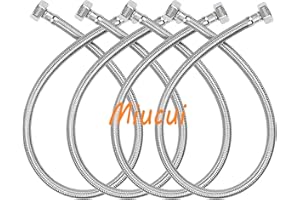 MIUCUI [4-Pack 12 Inch] 1/2" x 1/2" FIP Flexiable Faucet Supply Lines, Bathroom Faucet Hose Connector, 304 Stainless Steel Braided Water Supply Line for Kitchen