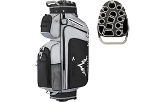 UNIHIMAL 14-Way Golf Cart Bag, Premium Full Length Golf Bag for Men with Magnetic Leather Pocket, Handles and Rain Cover