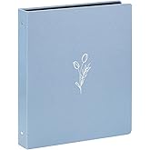 Hiwhy 3 Ring Binder 1 Inch Round Rings Durable Binder with Linen Cover Holds 8.5 x 11 inch Paper for School Office and Home