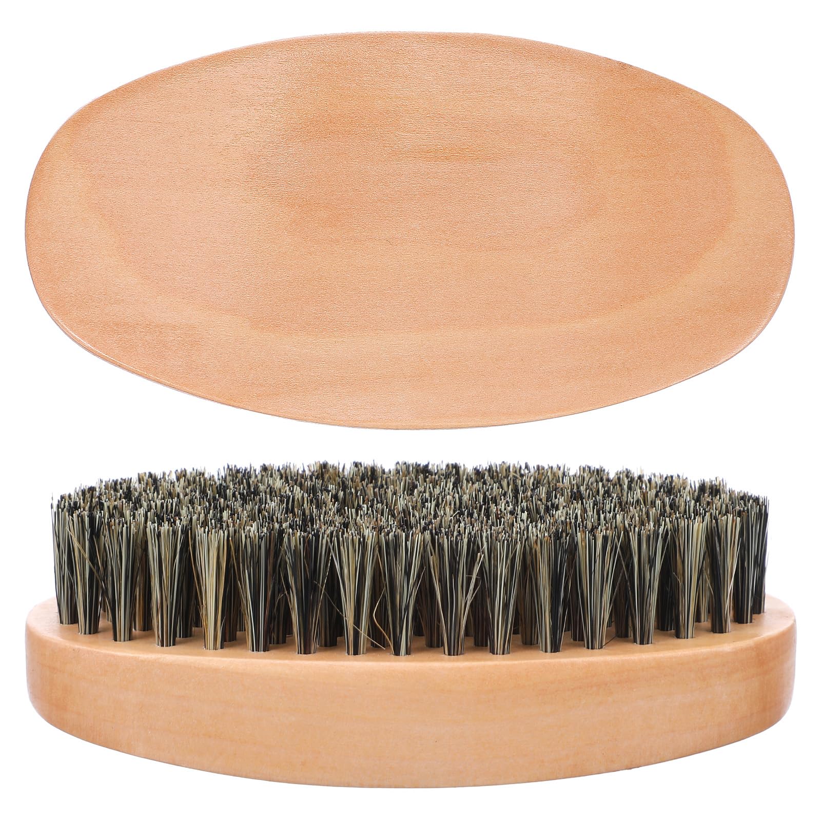 Photo 1 of 360 Curved Wave Brush for Men, Hard Palm Wave Hair Brushes Wave Styler for Laying Down 360 Waves, Made with Wood Mix Nature Boar Bristle Brush for Cultivating Beards, Hair Waves, and Wolfing