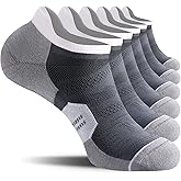 CS CELERSPORT Men's Ankle Running Socks with Cushion Low Cut Athletic Tab Socks for Men Women 6 Pack