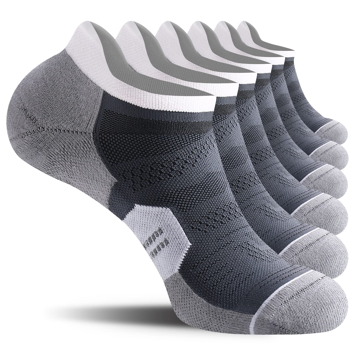 CelerSport 6 Pack Men's Running Ankle Socks with