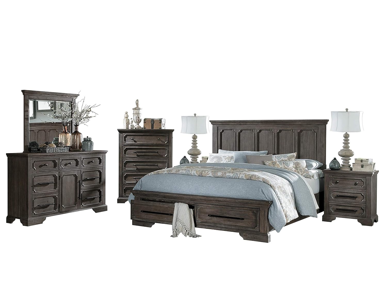 Amazon Com Thiara French Farmhouse 6pc Bedroom Set Queen