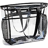 ESVAN Clear Tote bags Stadium Approved Security Travel Gym See Through Bags for Work Sports Concerts Travel Beach