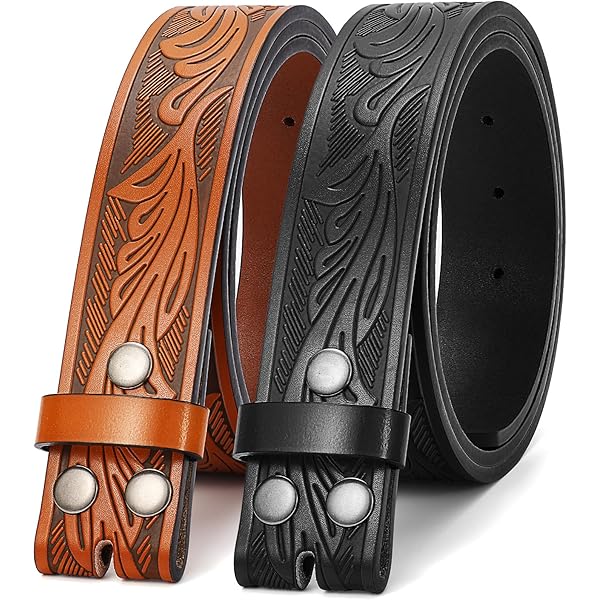 Amazon.com: SANSTHS Western Belts for Men without Buckle