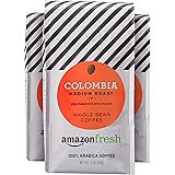 AmazonFresh Colombia Whole Bean Coffee, Medium Roast, 12 Ounce (Pack of 3)